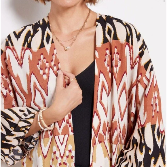 NWOT EVEREVE Mila Long Wrap Kimono Cover Up Open Front Boho XS/S Boho Festival - Picture 2 of 4